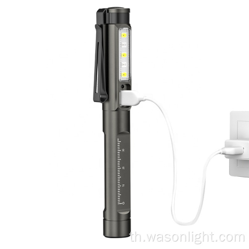 ใหม่ Type-C rechargeable Doctor Doctor Nurse Penlight กับ Pupil Gauge UV UF ULTRAVIOLET LED ปากกาทางการแพทย์สำหรับทันตแพทย์